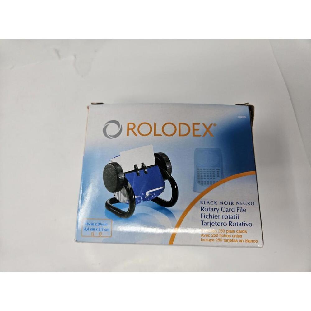 Rolodex Open Rotary Card File 250 1-3/4 Inch X 3 1/4 Inch Black Finish